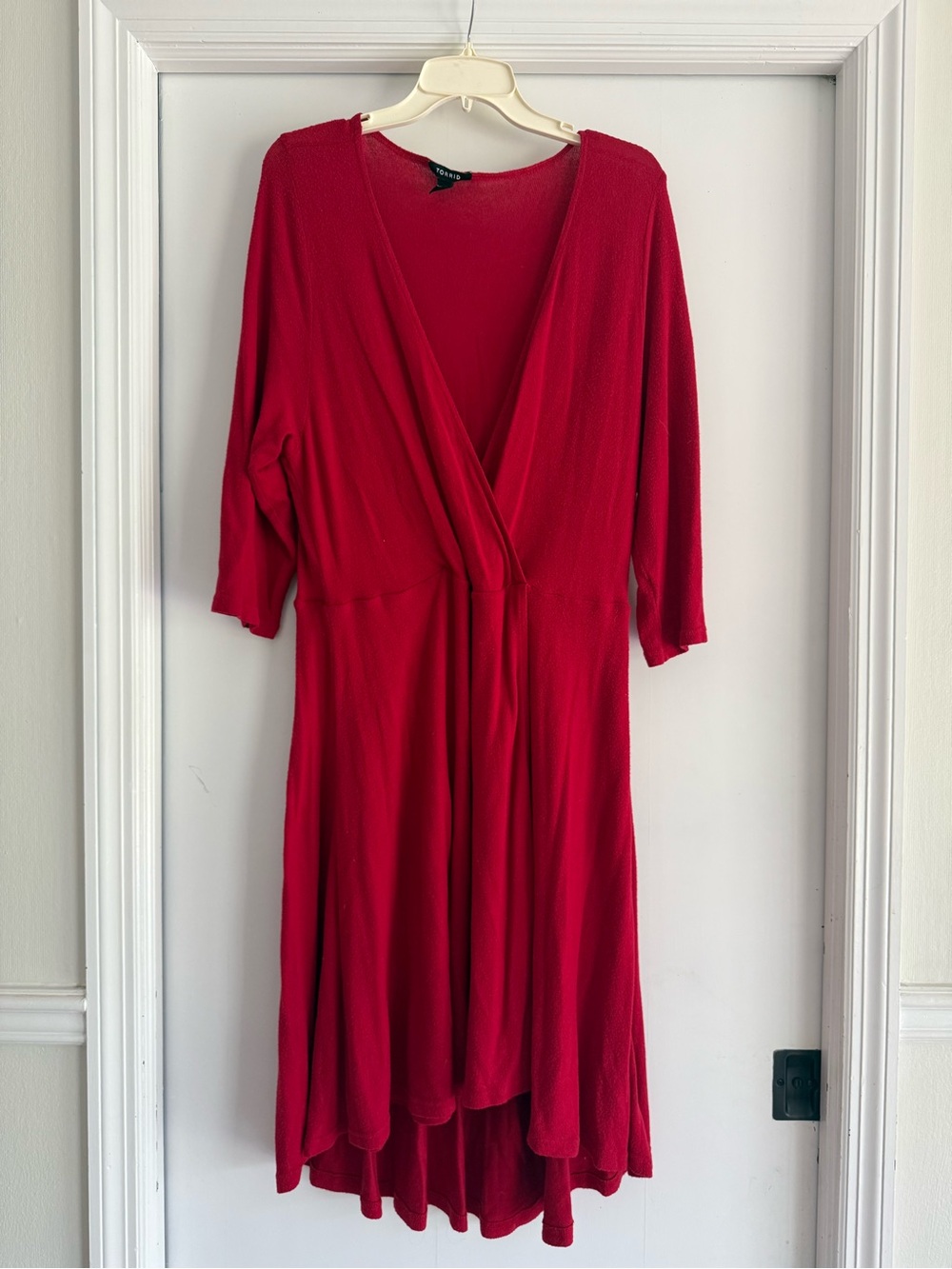 Torrid Red Wrap-Style Midi Dress